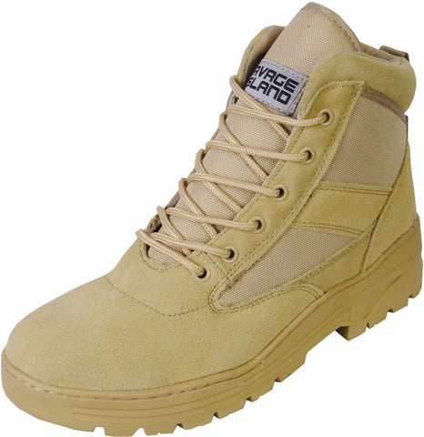 Desert Mid Height Army Combat Patrol Boots Tactical Military Work Tan 918