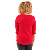 Hadari Women's  3/4 Sleeve Scoop Neck Sweater