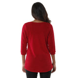 Hadari Women's  3/4 Sleeve Scoop Neck Sweater